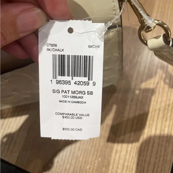 NWT！COACH MORGAN SHOULDER BAG IN SIGNATURE LEATHER (COACH CT856) GOLD/CHALK